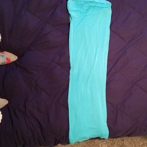 A light blue skirt